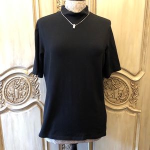 Halogen Mock Turtleneck Top | Black | Size Large